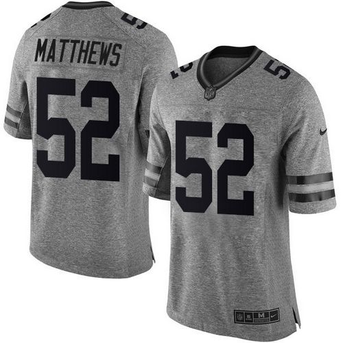 Green Bay Packers #52 Clay Matthews Gray Men's Stitched Limited Gridiron Gray Jersey Men's cheap jerseys for sale - CheapJerseys.Shop