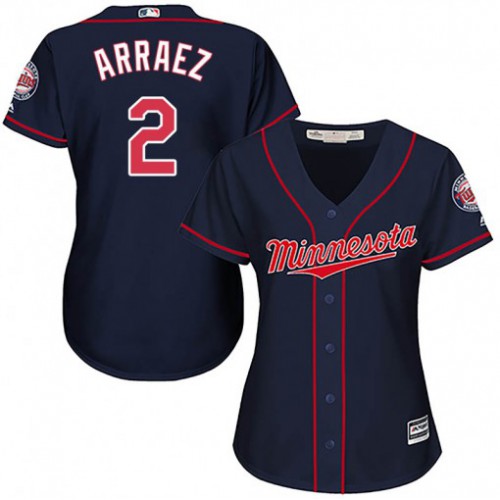 Minnesota Twins #2 Luis Arraez Navy Blue Alternate Women's Stitched Jersey Womens cheap jerseys for sale - CheapJerseys.Shop
