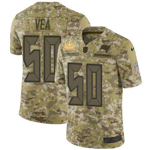 Tampa Bay Buccaneers #50 Vita Vea Camo Youth Super Bowl LV Champions Patch Stitched Limited 2018 Salute To Service Jersey Youth cheap jerseys for sale - CheapJerseys.Shop