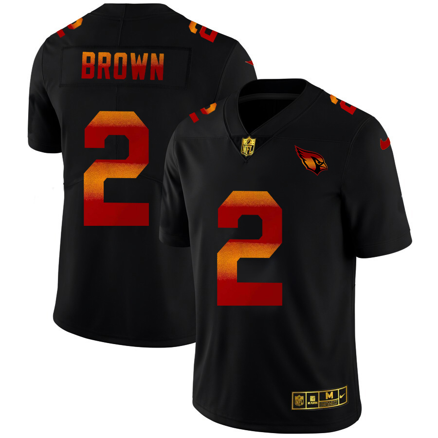 Arizona Cardinals #2 Marquise Brown Men's Black Red Orange Stripe Vapor Limited Jersey cheap jerseys for sale - CheapJerseys.Shop