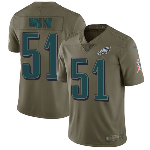 Philadelphia Eagles #51 Zach Brown Olive Men's Stitched Limited 2017 Salute To Service Jersey Men's cheap jerseys for sale - CheapJerseys.Shop