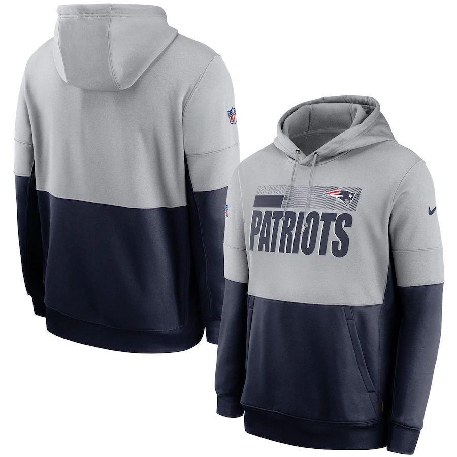 New England Patriots Sideline Impact Lockup Performance Pullover Hoodie Gray Navy cheap jerseys for sale - CheapJerseys.Shop