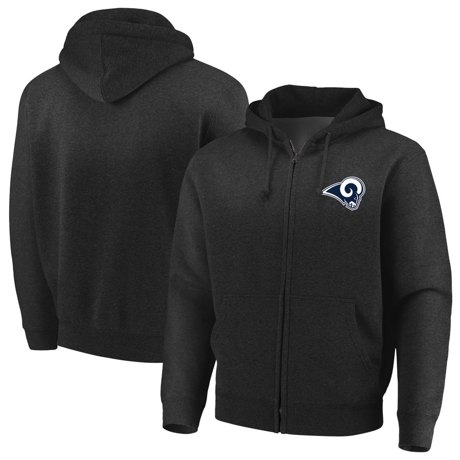 Los Angeles Rams Majestic Cap Logo Full-Zip Hoodie Black cheap jerseys for sale - CheapJerseys.Shop