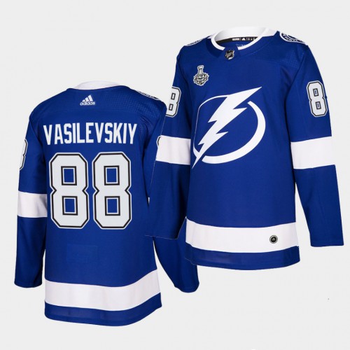 Tampa Bay Lightning #88 Andrei Vasilevskiy Blue Home Authentic 2021 Stanley Cup Final Patch Jersey Youth cheap jerseys for sale - CheapJerseys.Shop