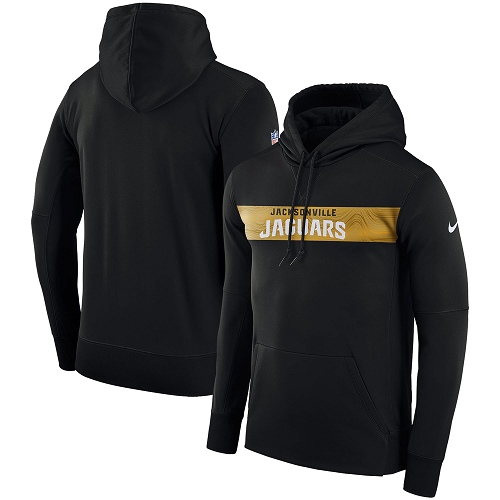 Men's Jacksonville Jaguars Black Sideline Team Performance Pullover Hoodie cheap jerseys for sale - CheapJerseys.Shop
