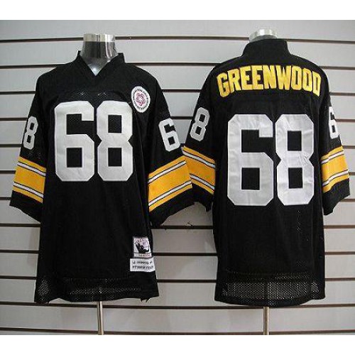Mitchell And Ness Pittsburgh Steelers #68 L.C. Greenwood Black Stitched Jersey Men's cheap jerseys for sale - CheapJerseys.Shop