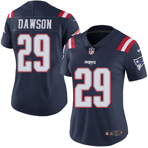 New England Patriots #29 Duke Dawson Navy Blue Women's Stitched Limited Rush Jersey Womens cheap jerseys for sale - CheapJerseys.Shop