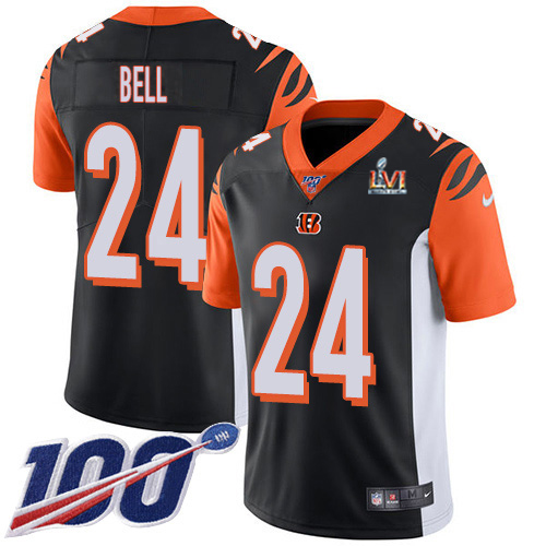 Cincinnati Bengals #24 Vonn Bell Black Team Color Super Bowl LVI Patch Men's Stitched 100th Season Vapor Limited Jersey Men's cheap jerseys for sale - CheapJerseys.Shop