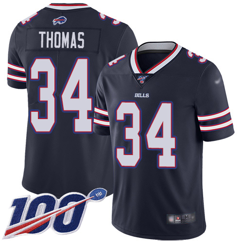 Buffalo Bills #34 Thurman Thomas Navy Men's Stitched Limited Inverted Legend 100th Season Jersey Men's cheap jerseys for sale - CheapJerseys.Shop
