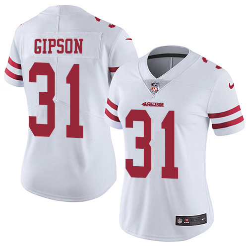 49ers #31 Tashaun Gipson White Women's Stitched Vapor Untouchable Limited Jersey cheap jerseys for sale - CheapJerseys.Shop