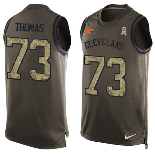 Browns #73 Joe Thomas Green Men's Stitched Limited Salute To Service Tank Top Jersey cheap jerseys for sale - CheapJerseys.Shop