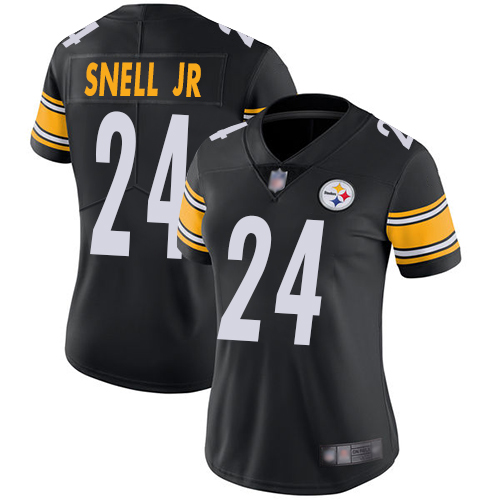 Pittsburgh Steelers #24 Benny Snell Jr. Black Team Color Women's Stitched Vapor Untouchable Limited Jersey Womens cheap jerseys for sale - CheapJerseys.Shop