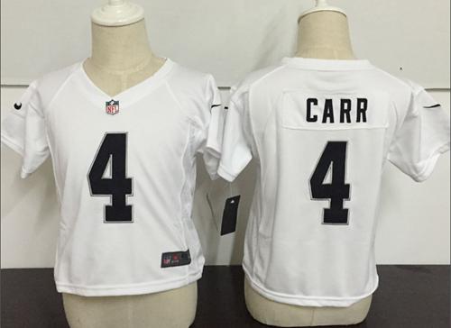 Toddler Raiders #4 Derek Carr White Stitched Elite Jersey cheap jerseys for sale - CheapJerseys.Shop