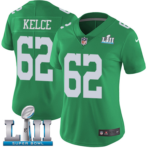 Eagles #62 Jason Kelce Green Super Bowl LII Women's Stitched Limited Rush Jersey cheap jerseys for sale - CheapJerseys.Shop