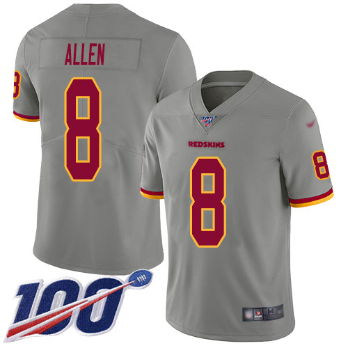 Washington Commanders #8 Kyle Allen Gray Men's Stitched Limited Inverted Legend 100th Season Jersey Men's cheap jerseys for sale - CheapJerseys.Shop