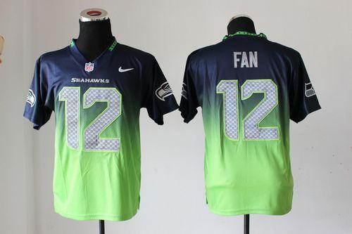 Seahawks #12 Fan Steel Blue/Green Men's Stitched Elite Fadeaway Fashion Jersey cheap jerseys for sale - CheapJerseys.Shop