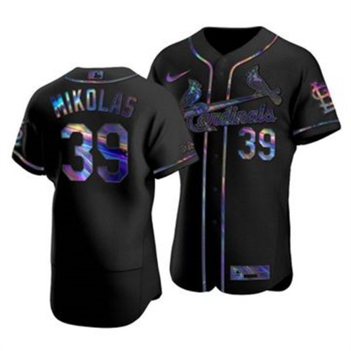 St. Louis St.Louis Cardinals #39 Miles Mikolas Men's Iridescent Holographic Collection Jersey - Black Men's cheap jerseys for sale - CheapJerseys.Shop