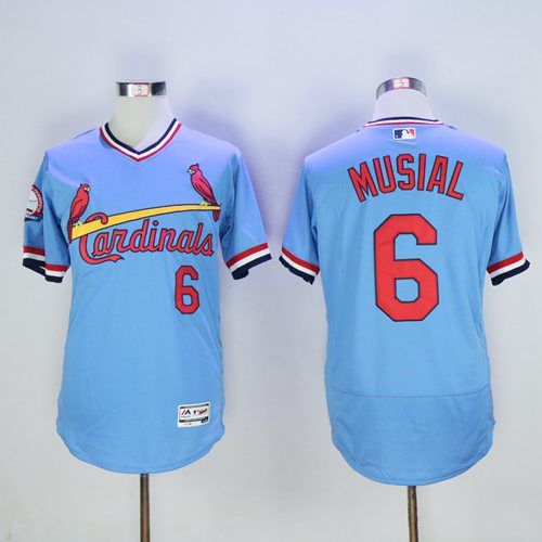 St.Louis Cardinals #6 Stan Musial Light Blue Flexbase Authentic Collection Cooperstown Stitched Jersey Men's cheap jerseys for sale - CheapJerseys.Shop