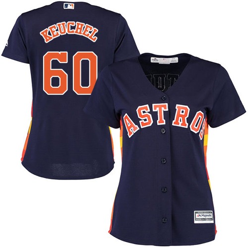 Houston Astros #60 Dallas Keuchel Navy Blue Alternate Women's Stitched Jersey Womens cheap jerseys for sale - CheapJerseys.Shop