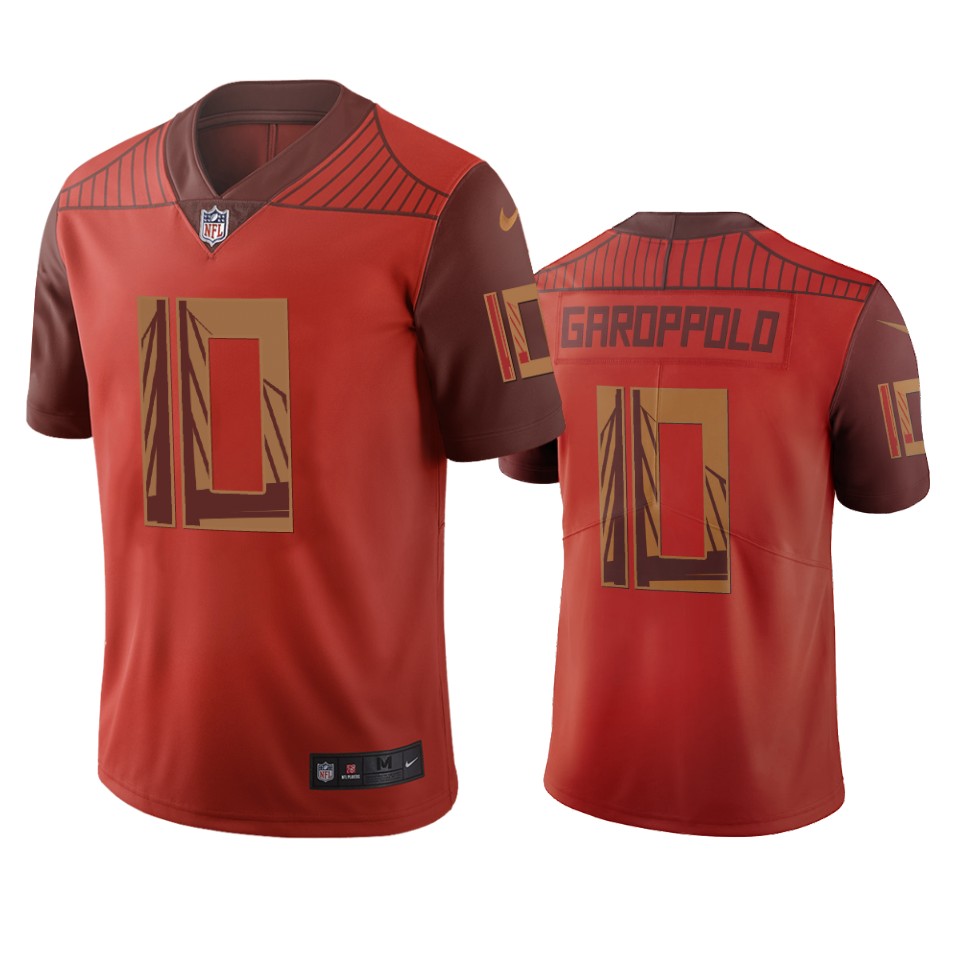 San Francisco 49ers #10 Jimmy Garoppolo Orange Vapor Limited City Edition Jersey cheap jerseys for sale - CheapJerseys.Shop