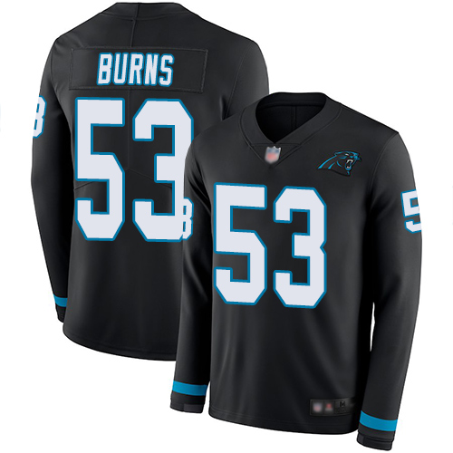 Panthers #53 Brian Burns Black Team Color Youth Stitched Limited Therma Long Sleeve Jersey cheap jerseys for sale - CheapJerseys.Shop