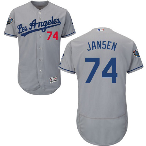 Los Angeles Dodgers #74 Kenley Jansen Grey Flexbase Authentic Collection 2018 World Series Stitched Jersey Men's cheap jerseys for sale - CheapJerseys.Shop