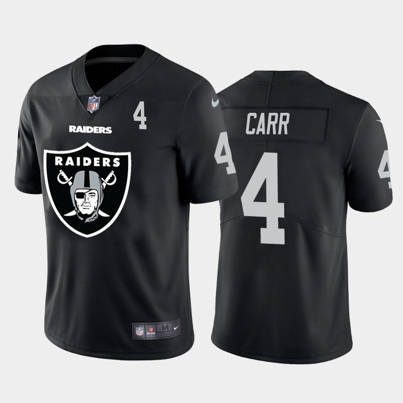Las Vegas Raiders #4 Derek Carr Black Men's Big Team Logo Player Vapor Limited Jersey cheap jerseys for sale - CheapJerseys.Shop