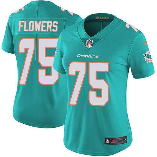 Miami Dolphins #75 Ereck Flowers Aqua Green Team Color Women's Stitched Vapor Untouchable Limited Jersey Womens cheap jerseys for sale - CheapJerseys.Shop