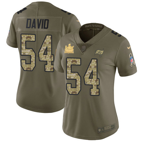 Buccaneers #54 Lavonte David Olive/Camo Women's Super Bowl LV Champions Patch Stitched Limited 2017 Salute To Service Jersey cheap jerseys for sale - CheapJerseys.Shop