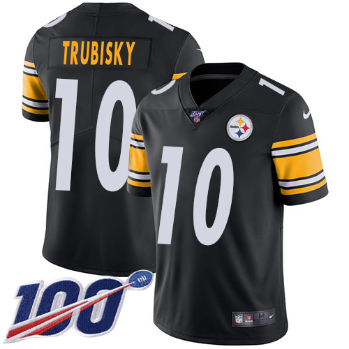 Steelers #10 Mitchell Trubisky Black Team Color Men's Stitched 100th Season Vapor Limited Jersey cheap jerseys for sale - CheapJerseys.Shop