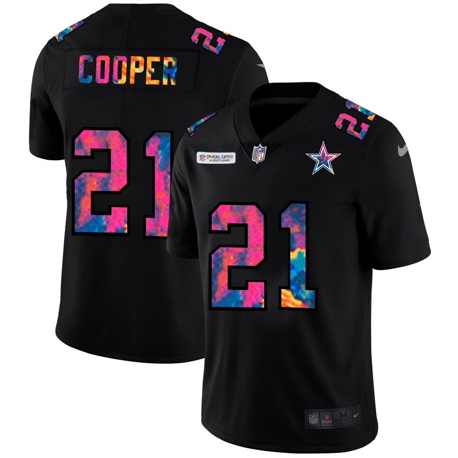 Dallas Cowboys #21 Ezekiel Elliott Men's Multi-Color Black 2020 Crucial Catch Vapor Untouchable Limited Jersey cheap jerseys for sale - CheapJerseys.Shop