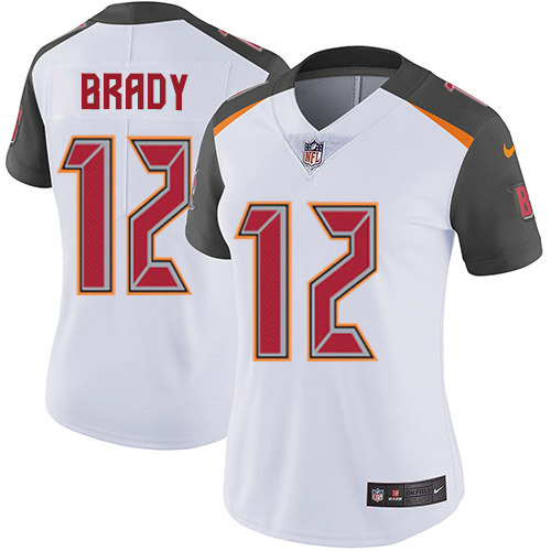 Buccaneers #12 Tom Brady White Women's Stitched Vapor Untouchable Limited Jersey cheap jerseys for sale - CheapJerseys.Shop