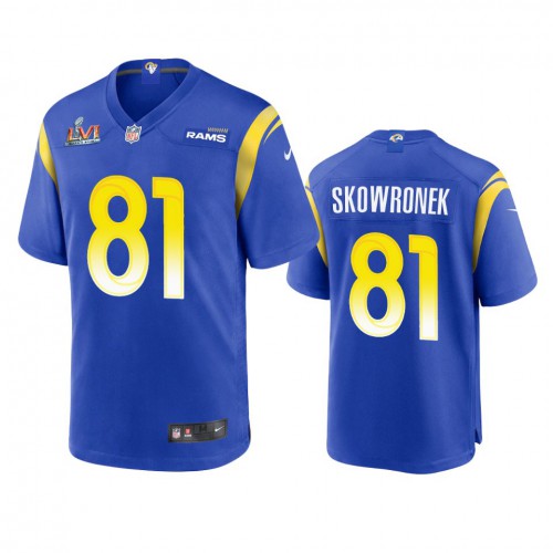 Los Angeles Los Angeles Rams #81 Ben Skowronek Men's Super Bowl LVI Patch Game Jersey - Royal Men's cheap jerseys for sale - CheapJerseys.Shop