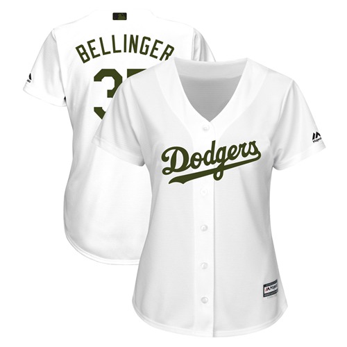 Los Angeles Dodgers #35 Cody Bellinger White 2018 Memorial Day Cool Base Women's Stitched Jersey Womens cheap jerseys for sale - CheapJerseys.Shop