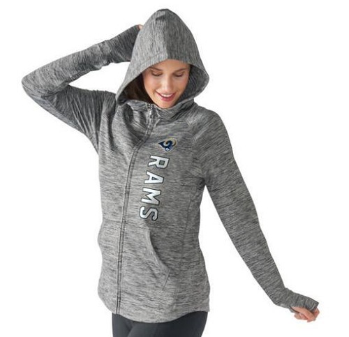Women's Los Angeles Rams G-III 4Her By Carl Banks Recovery Full-Zip Hoodie Heathered Gray cheap jerseys for sale - CheapJerseys.Shop