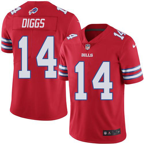 Bills #14 Stefon Diggs Red Men's Stitched Limited Rush Jersey cheap jerseys for sale - CheapJerseys.Shop