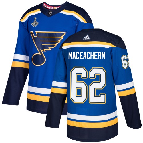 St. Louis Blues #62 Mackenzie MacEachern Blue Home Authentic 2019 Stanley Cup Champions Stitched Jersey Men's cheap jerseys for sale - CheapJerseys.Shop