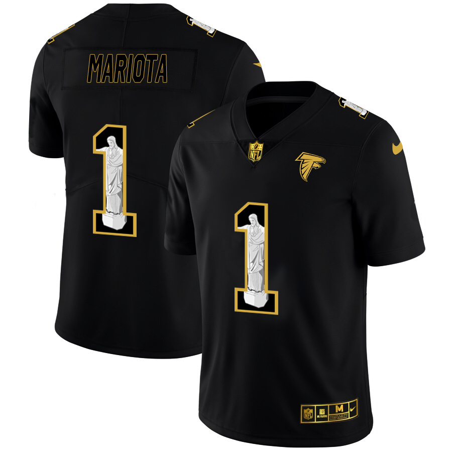 Atlanta Falcons #1 Marcus Mariota Men's Carbon Black Vapor Cristo Redentor Limited Jersey cheap jerseys for sale - CheapJerseys.Shop