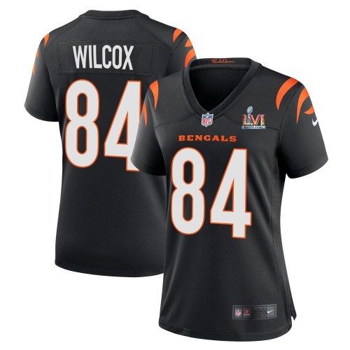 Cincinnati Cincinnati Bengals #84 Mitchell Wilcox Black Super Bowl LVI Patch Women's Game Jersey Womens cheap jerseys for sale - CheapJerseys.Shop