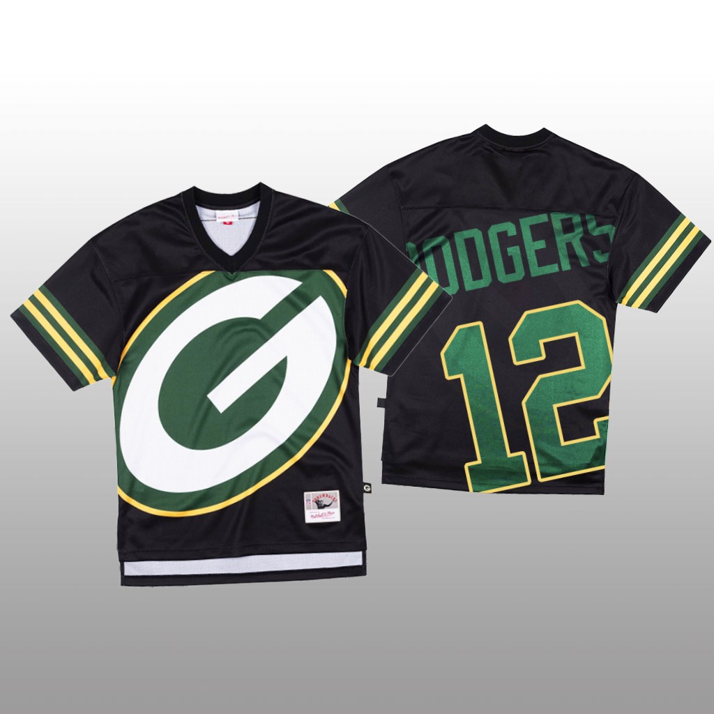 Green Bay Packers #12 Aaron Rodgers Black Men's Mitchell & Nell Big Face Fashion Limited Jersey cheap jerseys for sale - CheapJerseys.Shop