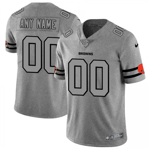 Cleveland Browns Custom Men's Gray Gridiron II Vapor Untouchable Limited Jersey cheap jerseys for sale - CheapJerseys.Shop