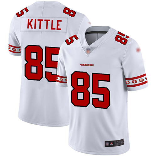 49ers #85 George Kittle White Men's Stitched Limited Team Logo Fashion Jersey cheap jerseys for sale - CheapJerseys.Shop