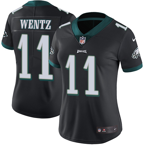 Philadelphia Eagles #11 Carson Wentz Black Alternate Women's Stitched Vapor Untouchable Limited Jersey Womens cheap jerseys for sale - CheapJerseys.Shop