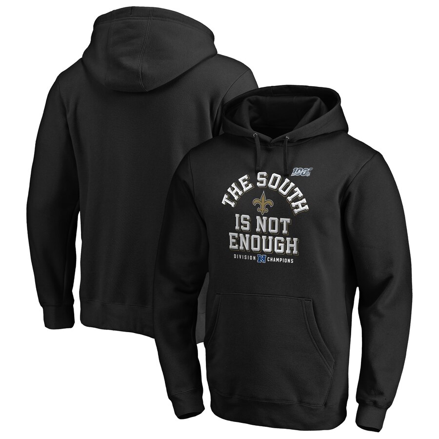 New Orleans Saints 2019 NFC South Division Champions Cover Two Pullover Hoodie Black cheap jerseys for sale - CheapJerseys.Shop
