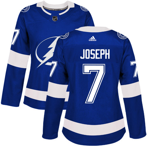 Tampa Bay Lightning #7 Mathieu Joseph Blue Home Authentic Women's Stitched Jersey Womens cheap jerseys for sale - CheapJerseys.Shop