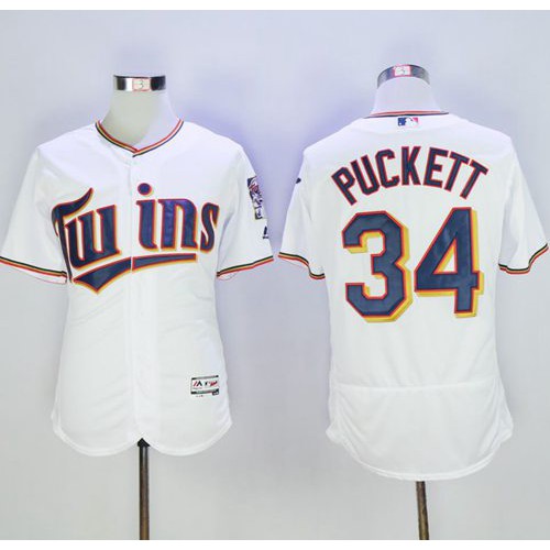 Minnesota Twins #34 Kirby Puckett White Flexbase Authentic Collection Stitched Jersey Men's cheap jerseys for sale - CheapJerseys.Shop