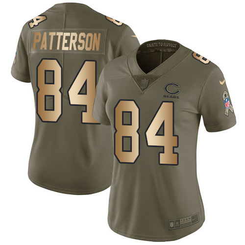 Chicago Bears #84 Cordarrelle Patterson Olive/Gold Women's Stitched Limited 2017 Salute To Service Jersey Womens cheap jerseys for sale - CheapJerseys.Shop