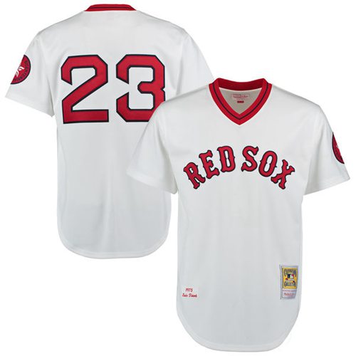 Mitchell And Ness 1975 Boston Red Sox #23 Luis Tiant White Throwback Stitched Jersey Men's cheap jerseys for sale - CheapJerseys.Shop