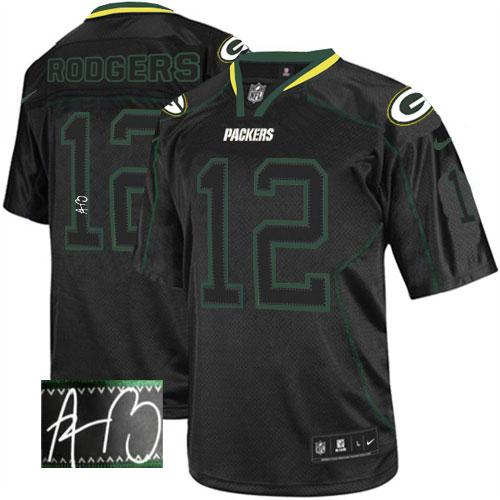 Packers #12 Aaron Rodgers Lights Out Black Men's Stitched Elite Autographed Jersey cheap jerseys for sale - CheapJerseys.Shop