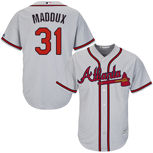 Atlanta Braves #31 Greg Maddux Grey Cool Base Stitched Youth Jersey Youth cheap jerseys for sale - CheapJerseys.Shop